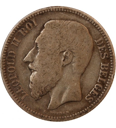 BELGIQUE, LEOPOLD II - 2 FRANCS ARGENT 1867 - Légende française