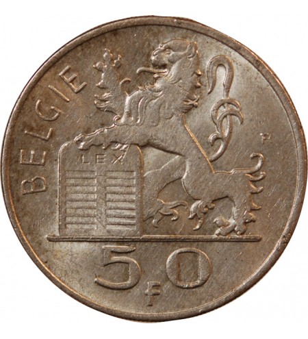 BELGIQUE, PRINCE CHARLES - 50 FRANCS ARGENT 1948 - Légende flamande