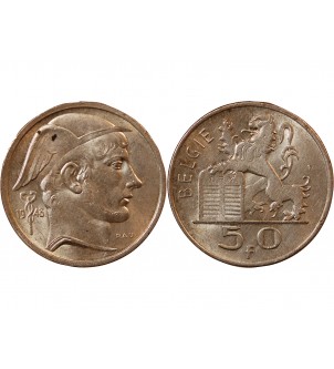 BELGIQUE, PRINCE CHARLES - 50 FRANCS ARGENT 1948 - Légende flamande 2