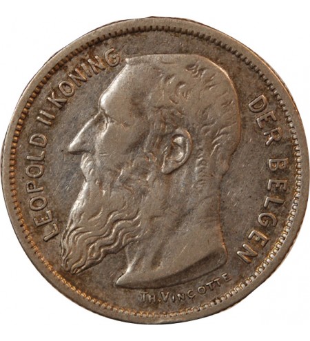 BELGIQUE, LEOPOLD II - 2 FRANCS ARGENT 1904 - Légende flamande