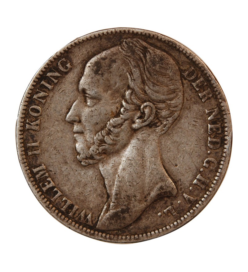 PAYS-BAS, WILLEM II - 1 GULDEN ARGENT 1845