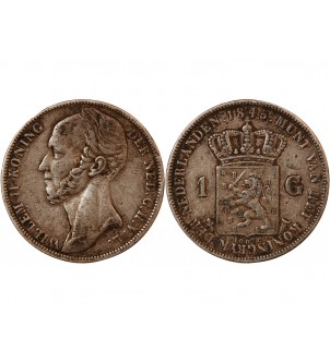 PAYS-BAS, WILLEM II - 1 GULDEN ARGENT 1845 2