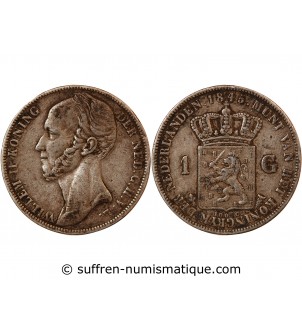 PAYS-BAS, WILLEM II - 1 GULDEN ARGENT 1845