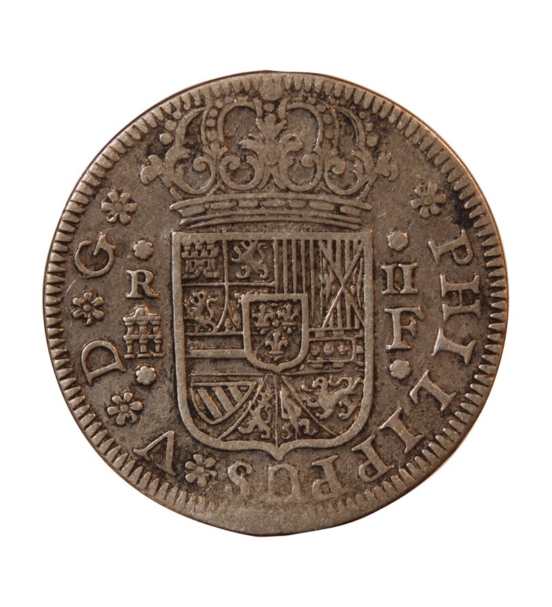 ESPAGNE, PHILIPPE V - 2 REALES ARGENT 1723 F SEGOVIE