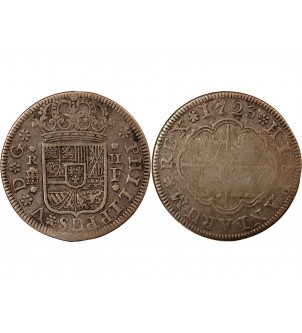 ESPAGNE, PHILIPPE V - 2 REALES ARGENT 1723 F SEGOVIE 2