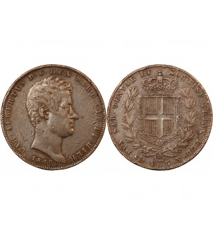 ITALIE, ROYAUME DE SARDAIGNE, CHARLES-ALBERT - 5 LIRE ARGENT 1849 P ANCRE GÊNES 2