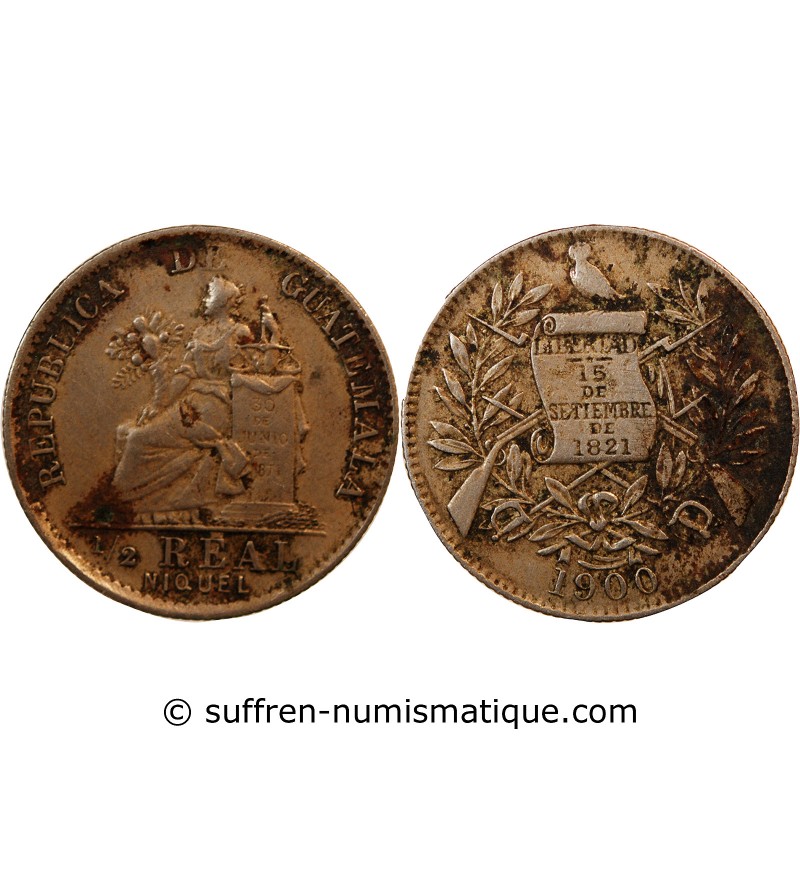 GUATEMALA - 1/2 REAL 1900