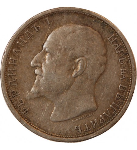 BULGARIE, FERDINAND Ier - 50 STOTINKI ARGENT 1912