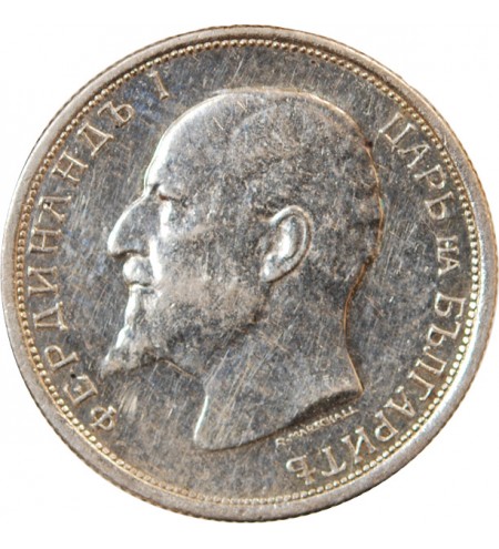 BULGARIE, FERDINAND Ier - 50 STOTINKI ARGENT 1913