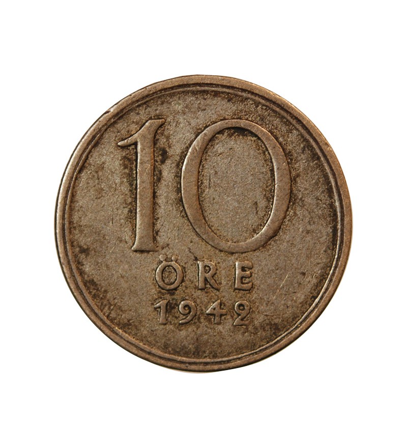 SUÈDE, GUSTAF V - 10 ÖRE 1942 G