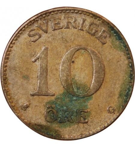 SUÈDE, GUSTAF V - 10 ÖRE 1941 G