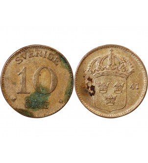 SUÈDE, GUSTAF V - 10 ÖRE 1941 G 2