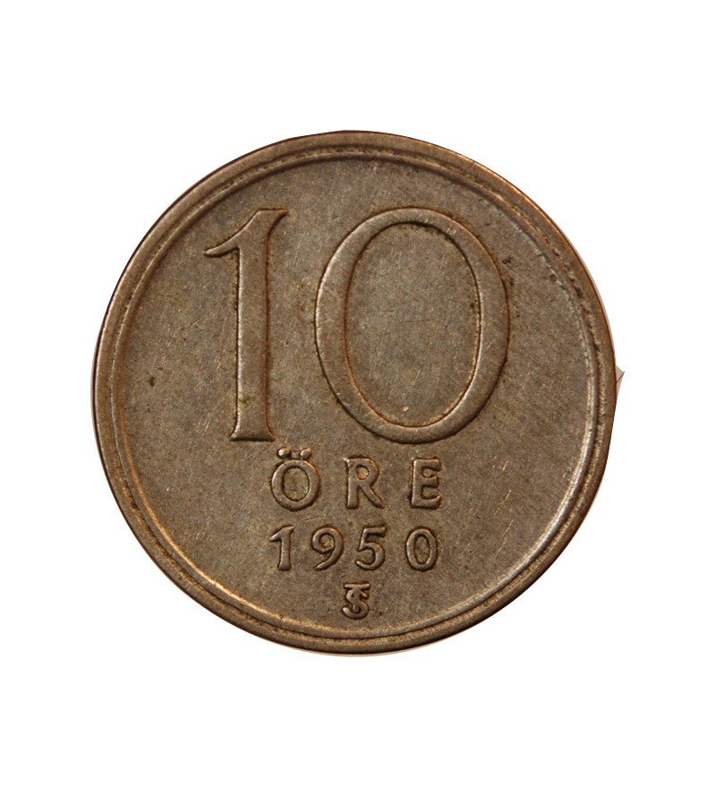 SUÈDE, GUSTAF V - 10 ÖRE 1950