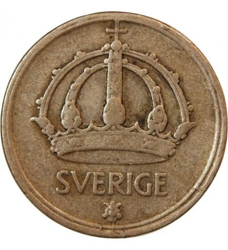SUÈDE, GUSTAF V - 25 ÖRE ARGENT 1944 G