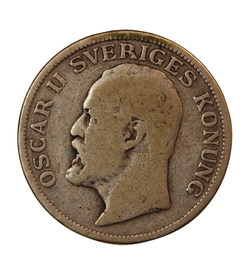 SUÈDE, OSCAR II - KRONA ARGENT 1907 EB