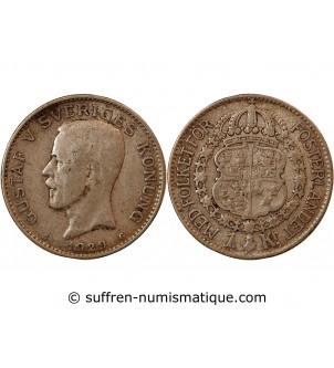 SUÈDE, GUSTAF V - KRONA ARGENT 1929 G