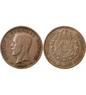 SUÈDE, GUSTAF V - KRONA ARGENT 1936 G 2