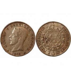 SUÈDE, GUSTAF V - KRONA ARGENT 1939 G 2