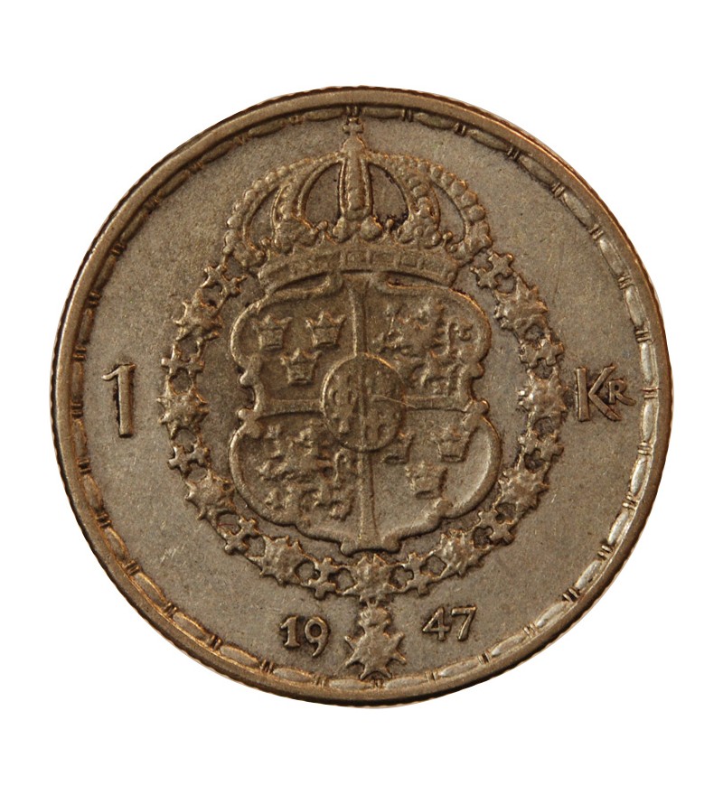 SUÈDE, GUSTAF V - KRONA 1947 TS