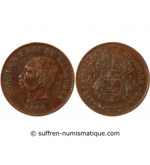 CAMBODGE, NORODOM Ier - 5 CENTIMES 1860