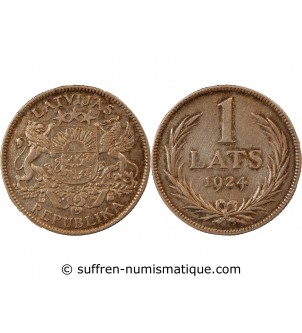 LETTONIE - 1 LATS ARGENT 1924