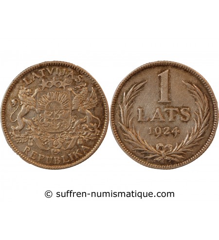 LETTONIE - 1 LATS ARGENT 1924