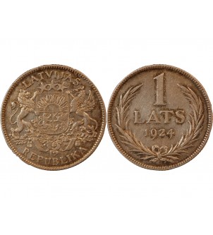 LETTONIE - 1 LATS ARGENT 1924 2