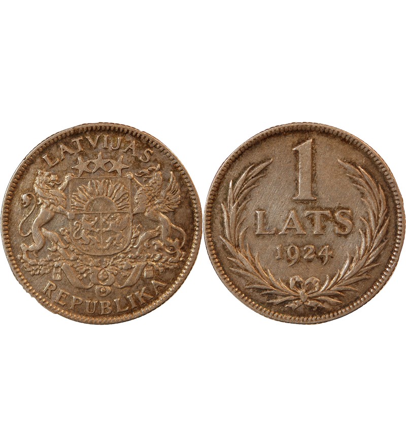 LETTONIE - 1 LATS ARGENT 1924