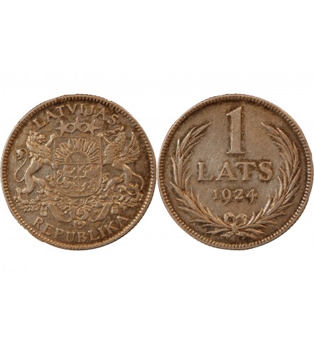 LETTONIE - 1 LATS ARGENT 1924