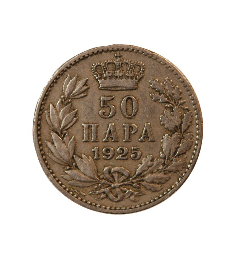 YOUGOSLAVIE, ALEXANDRE Ier - 50 PARA 1925 POISSY