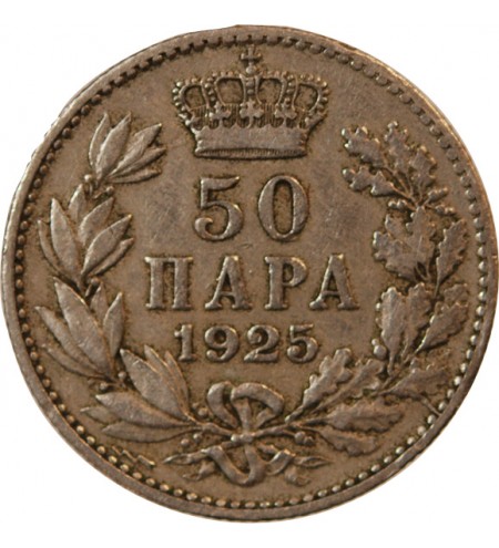 YOUGOSLAVIE, ALEXANDRE Ier - 50 PARA 1925 POISSY
