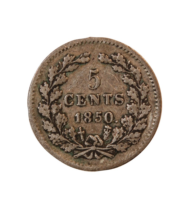 PAYS-BAS, WILLEM III - 5 CENTS ARGENT 1850