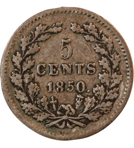 PAYS-BAS, WILLEM III - 5 CENTS ARGENT 1850