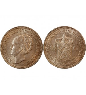 PAYS-BAS, WILHELMINA - 1/2 GULDEN ARGENT 1929 2