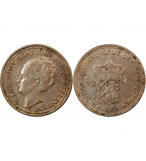 PAYS-BAS, WILHELMINA - 1/2 GULDEN ARGENT 1922 2
