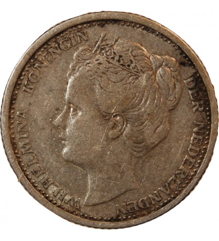 PAYS-BAS, WILHELMINA - 10 CENTS ARGENT 1906