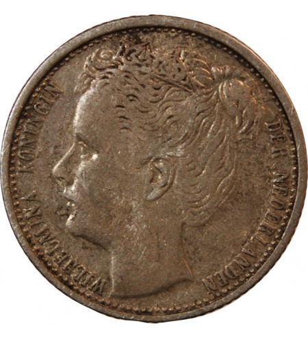 PAYS-BAS, WILHELMINA - 10 CENTS ARGENT 1903