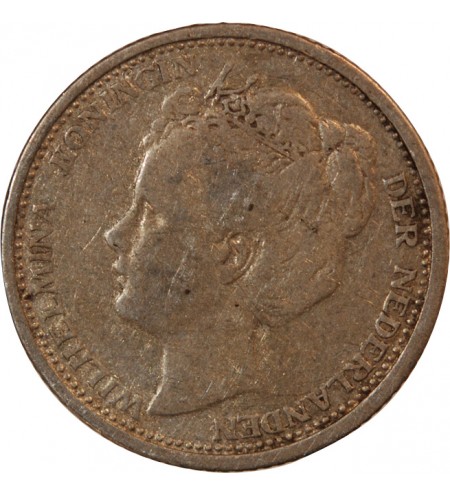 PAYS-BAS, WILHELMINA - 10 CENTS ARGENT 1904