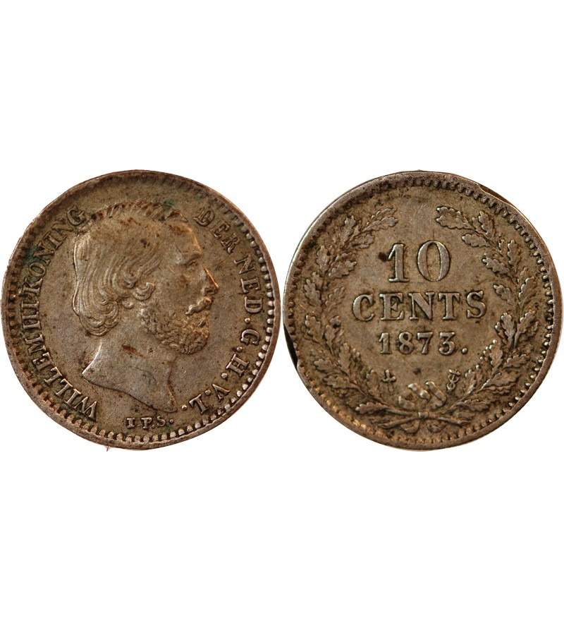 PAYS-BAS, WILLEM III - 10 CENTS ARGENT 1873