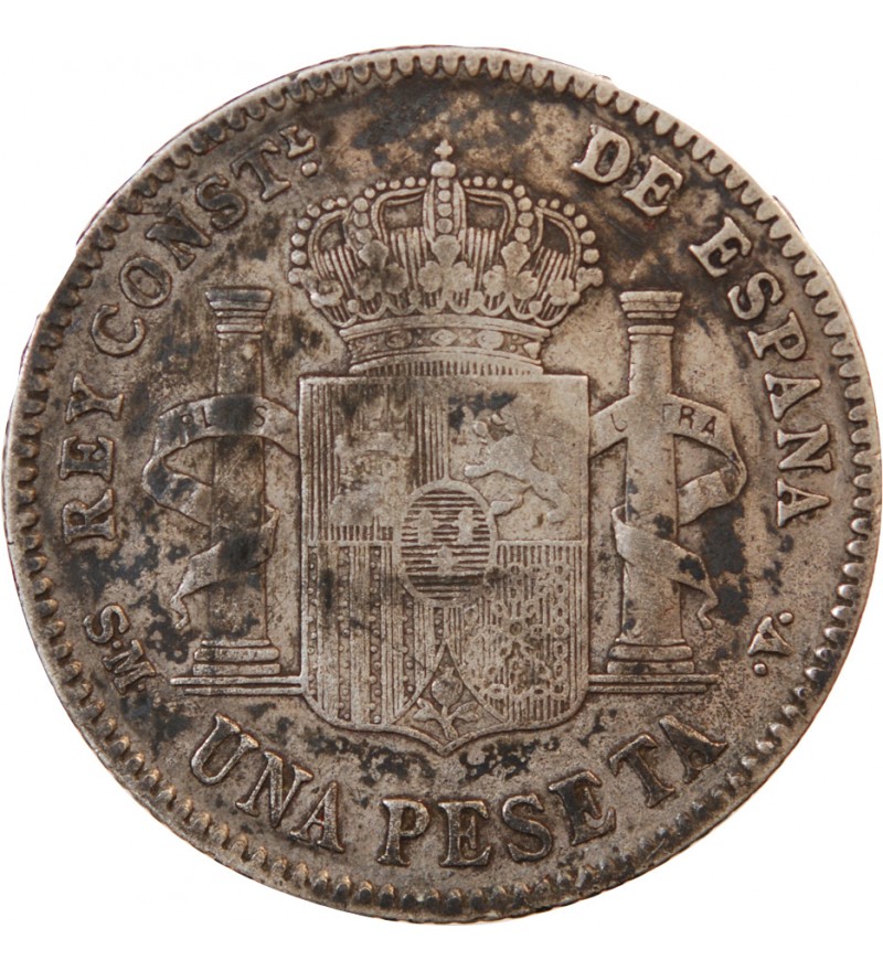 ESPAGNE, ALPHONSE XIII - PESETA ARGENT 1902