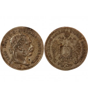AUTRICHE, FRANÇOIS-JOSEPH Ier - 10 KREUZER ARGENT 1869 2