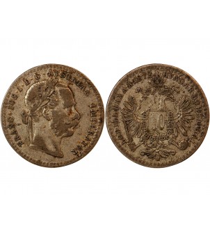 AUTRICHE, FRANÇOIS-JOSEPH Ier - 10 KREUZER ARGENT 1872 2