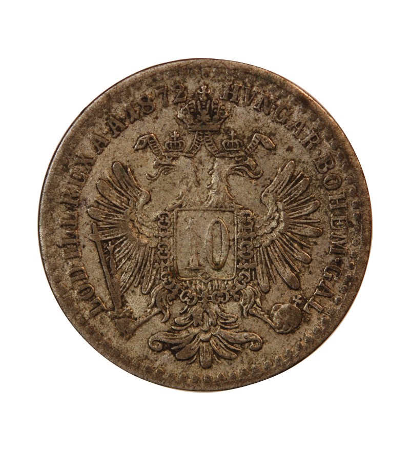 AUTRICHE, FRANÇOIS-JOSEPH Ier - 10 KREUZER ARGENT 1872