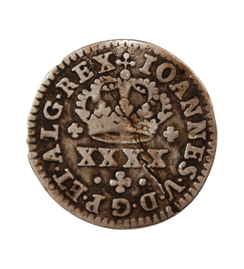 PORTUGAL, JEAN V - 1/2 TOSTAO ARGENT 1706-1750