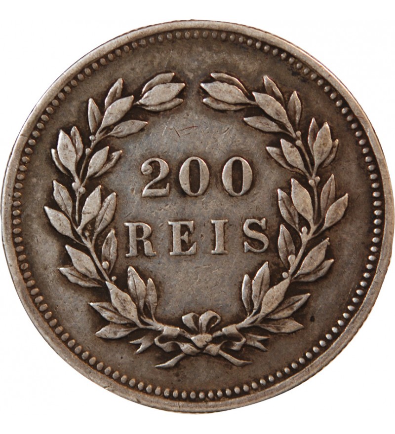 PORTUGAL, CHARLES Ier - 200 REIS ARGENT 1901