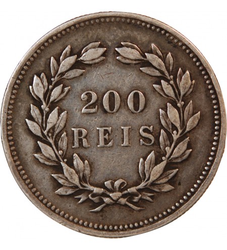 PORTUGAL, CHARLES Ier - 200 REIS ARGENT 1901
