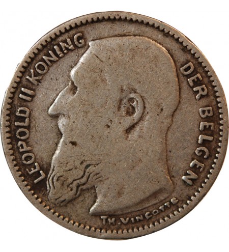BELGIQUE, LEOPOLD II - 50 CENTIMES ARGENT 1907 - Légende flamande
