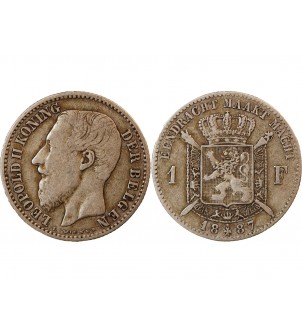 BELGIQUE, LEOPOLD II - 1 FRANC ARGENT 1887 - Légende flamande 2