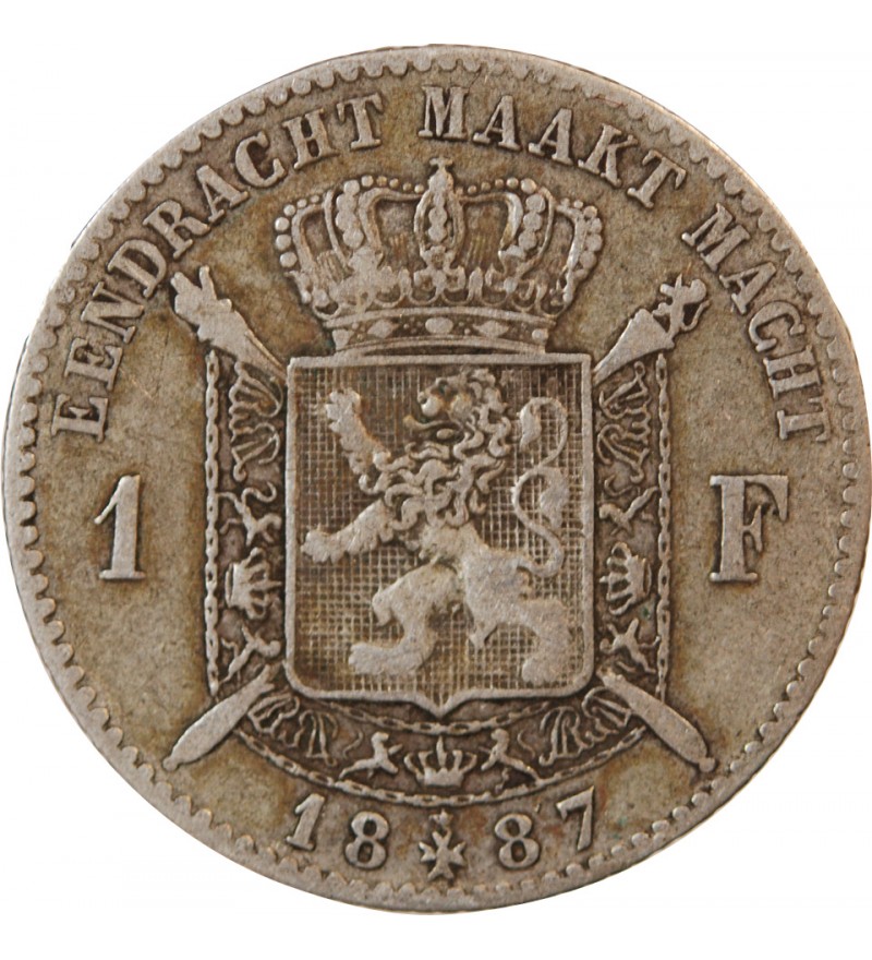BELGIQUE, LEOPOLD II - 1 FRANC ARGENT 1887 - Légende flamande