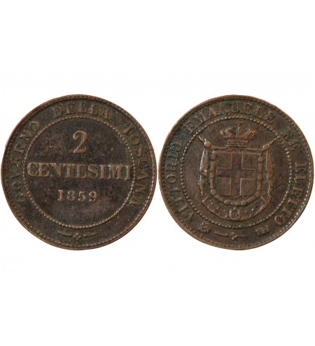 ITALIE, VICTOR EMMANUEL II - 2 CENTESIMI 1859 BIRMINGHAM